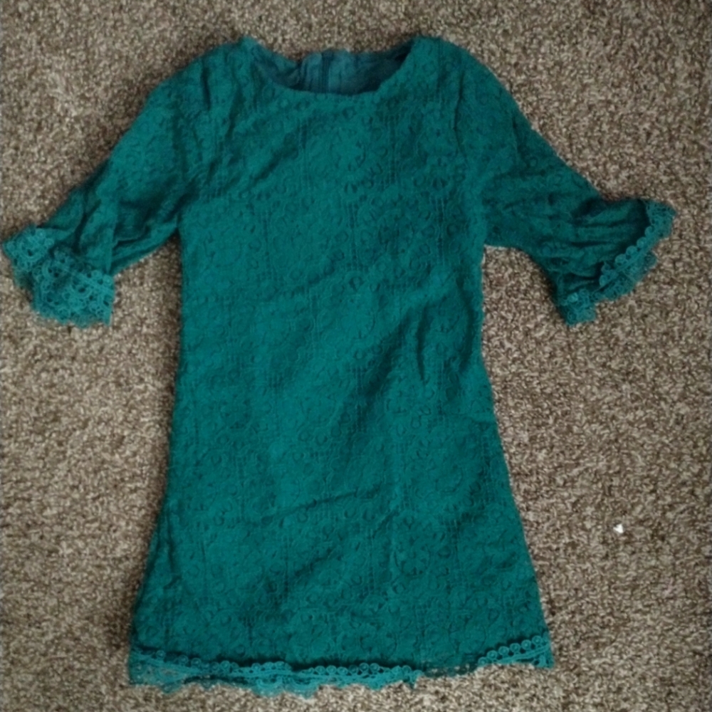 Hunter Green Lace Dress